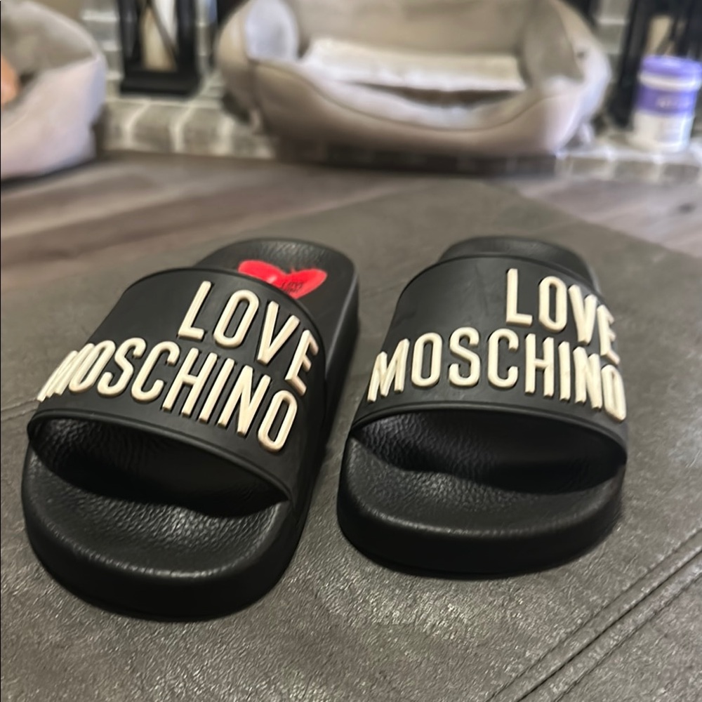 Love Moschino Black Slides